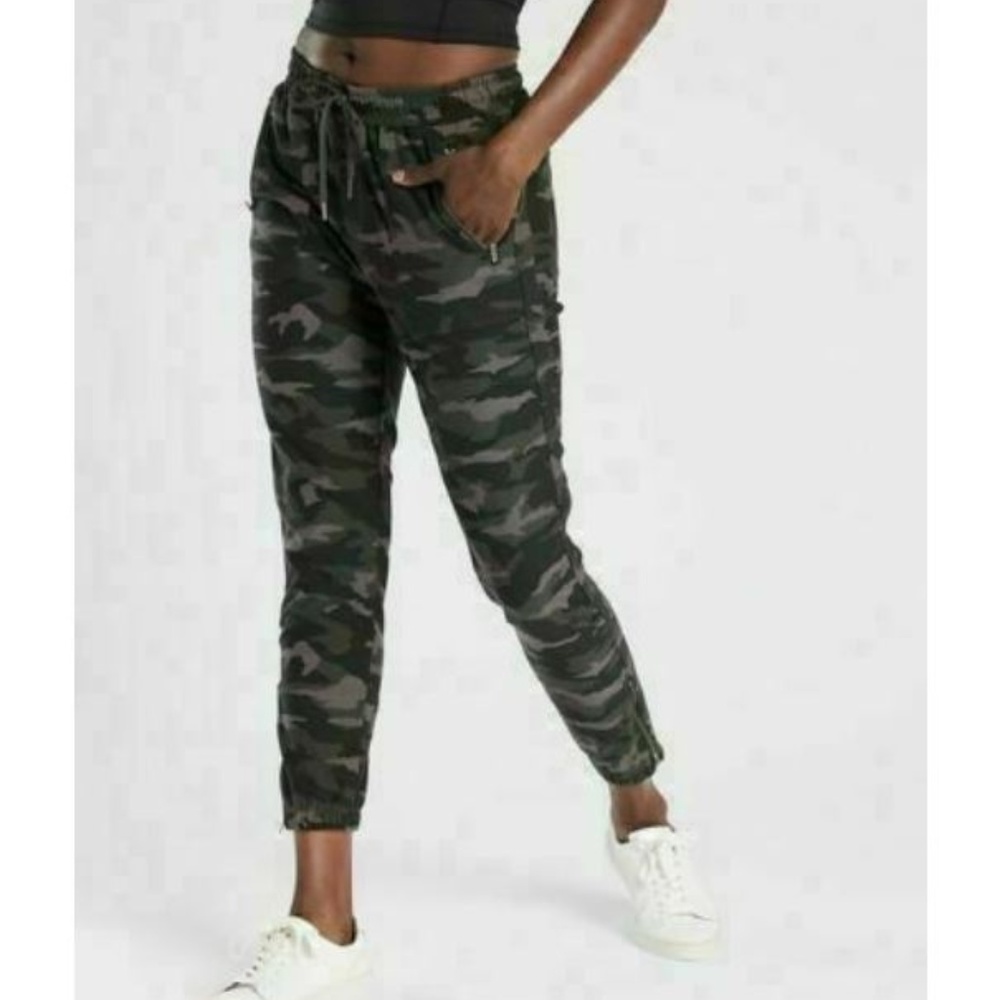 Athleta Women's Camo Jogger Pants - Olive Green & Black